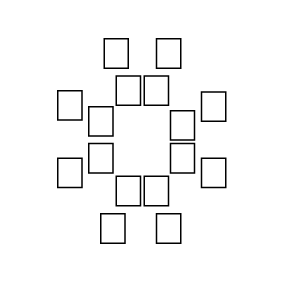 Abstract icon representing a circular reflection tool used for transitions and sense-making.